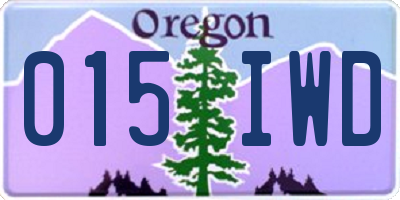 OR license plate 015IWD