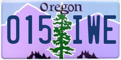 OR license plate 015IWE