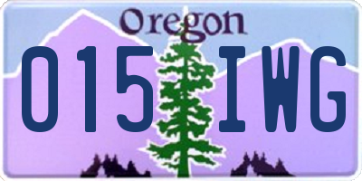 OR license plate 015IWG