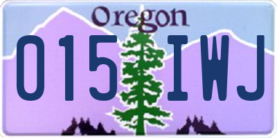 OR license plate 015IWJ