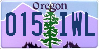 OR license plate 015IWL