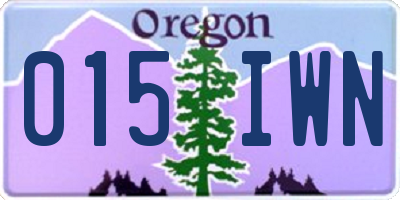 OR license plate 015IWN