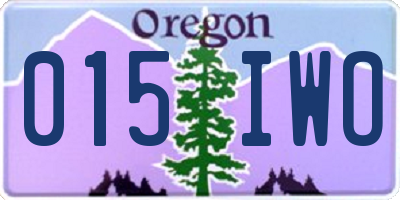 OR license plate 015IWO