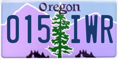 OR license plate 015IWR