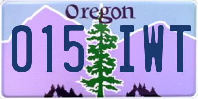 OR license plate 015IWT