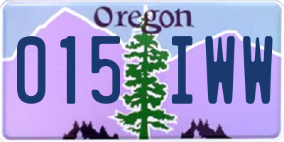 OR license plate 015IWW
