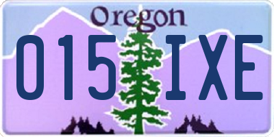 OR license plate 015IXE