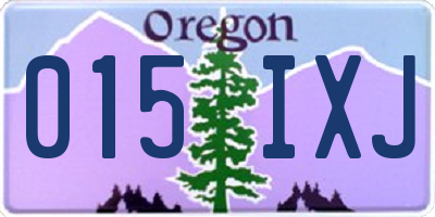 OR license plate 015IXJ