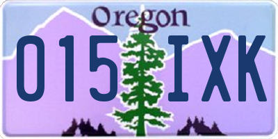 OR license plate 015IXK