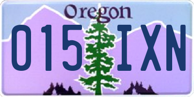 OR license plate 015IXN