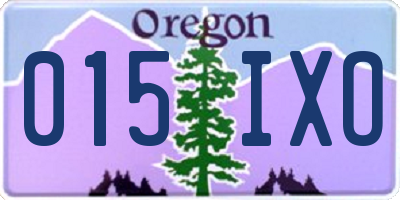 OR license plate 015IXO