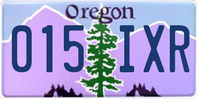 OR license plate 015IXR
