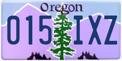 OR license plate 015IXZ