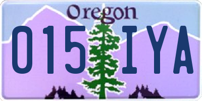 OR license plate 015IYA
