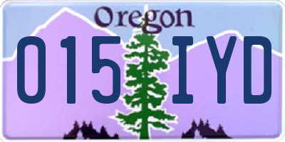 OR license plate 015IYD