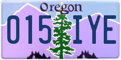 OR license plate 015IYE