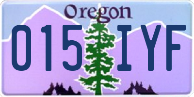 OR license plate 015IYF