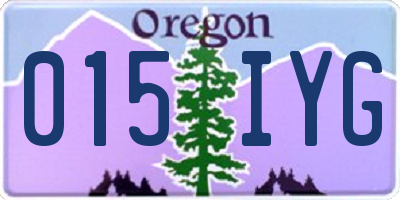 OR license plate 015IYG
