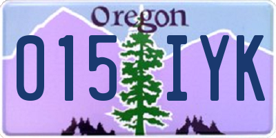 OR license plate 015IYK