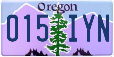 OR license plate 015IYN