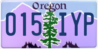 OR license plate 015IYP