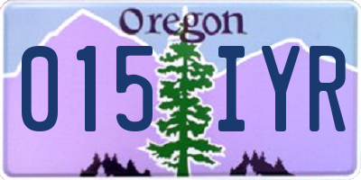 OR license plate 015IYR