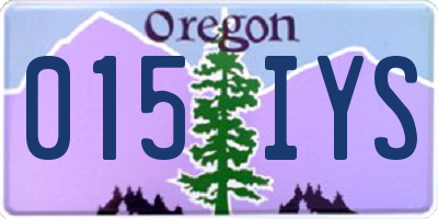 OR license plate 015IYS
