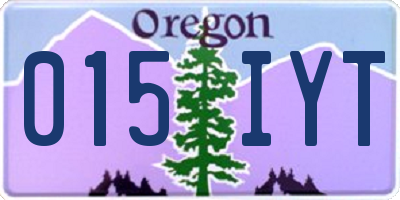 OR license plate 015IYT