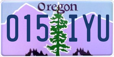 OR license plate 015IYU