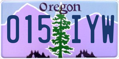 OR license plate 015IYW