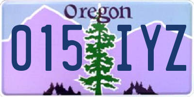 OR license plate 015IYZ