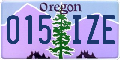 OR license plate 015IZE