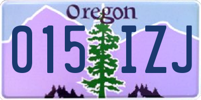 OR license plate 015IZJ