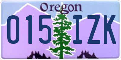 OR license plate 015IZK