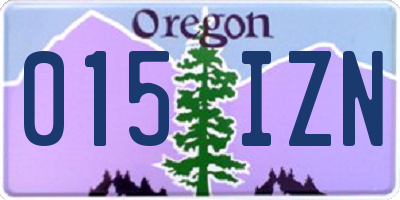 OR license plate 015IZN