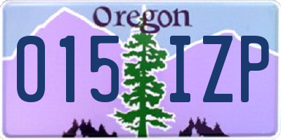 OR license plate 015IZP