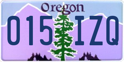 OR license plate 015IZQ