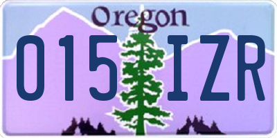 OR license plate 015IZR
