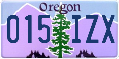 OR license plate 015IZX