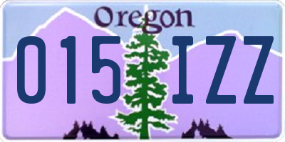 OR license plate 015IZZ