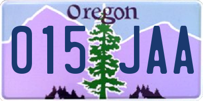 OR license plate 015JAA