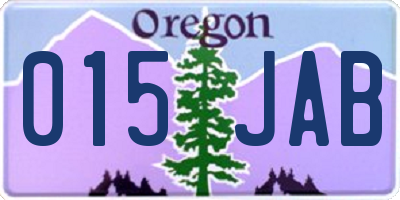 OR license plate 015JAB
