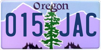OR license plate 015JAC