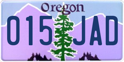 OR license plate 015JAD