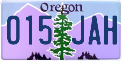 OR license plate 015JAH