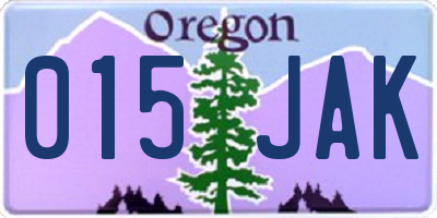 OR license plate 015JAK