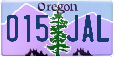 OR license plate 015JAL