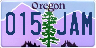 OR license plate 015JAM