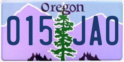 OR license plate 015JAO