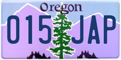 OR license plate 015JAP